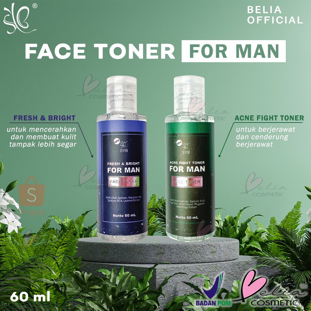 ❤ BELIA ❤ SYB Face Toner For Man 60ml Brightening &amp; Fresh | Acne Fight Toner | Toner Jerawat | BPOM