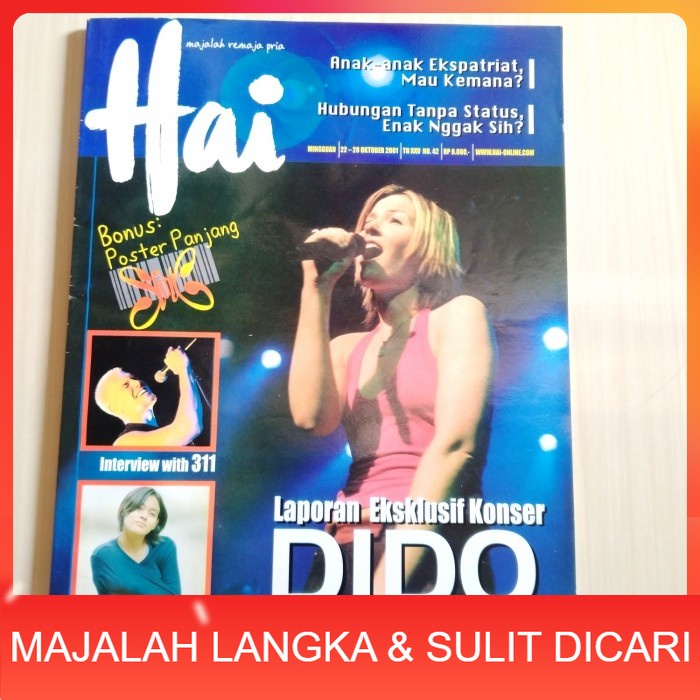 Majalah HAI No.42 Okt 2001 DIDO + POSTER PANJANG SLANK Langka