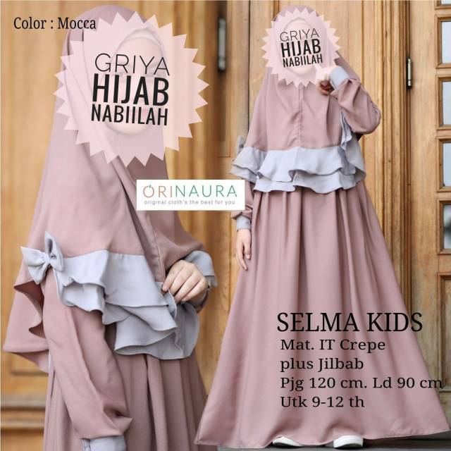 Gamis Anak Selma Kids Ori Naura Baju Muslim Anak