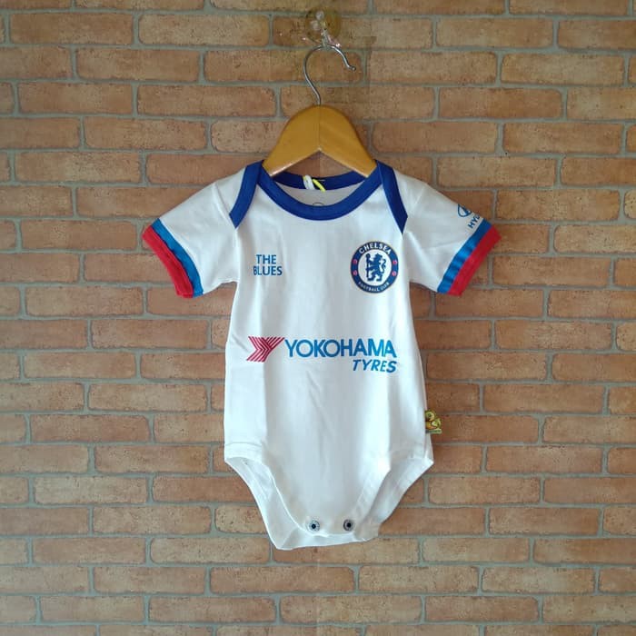 Lihat Detal Baju Kaos Bola Bayi Anak Perempuan Laki Lucu Jumper Chelsea Away Berkualitas