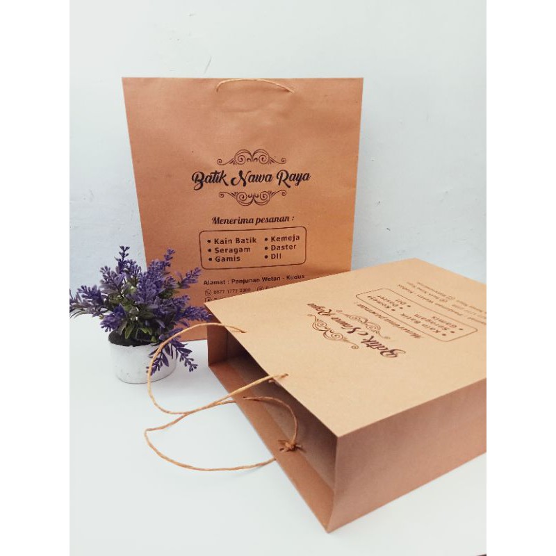 

Paper Bag Sablon/tas kertas, paperbag Balen 20x7x25