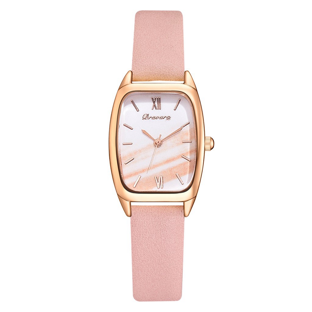 Jam Tangan Wanita Casual Fashion Women Square Dial Leather Watch Hot Selling Quartz Couple Watches