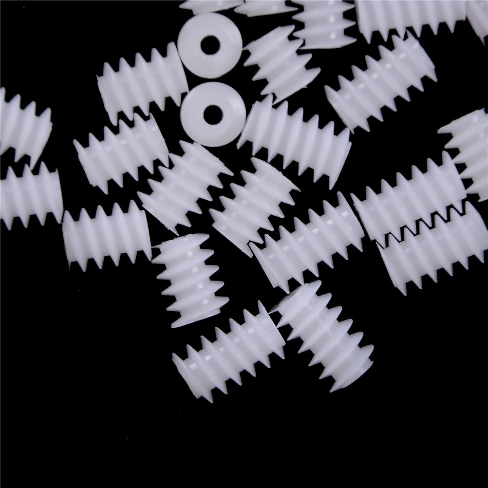 10Pcs Gear Cacing Bahan Plastik Ukuran 6x8mm 2mm untuk Mainan DIY 0 0 0 0 0