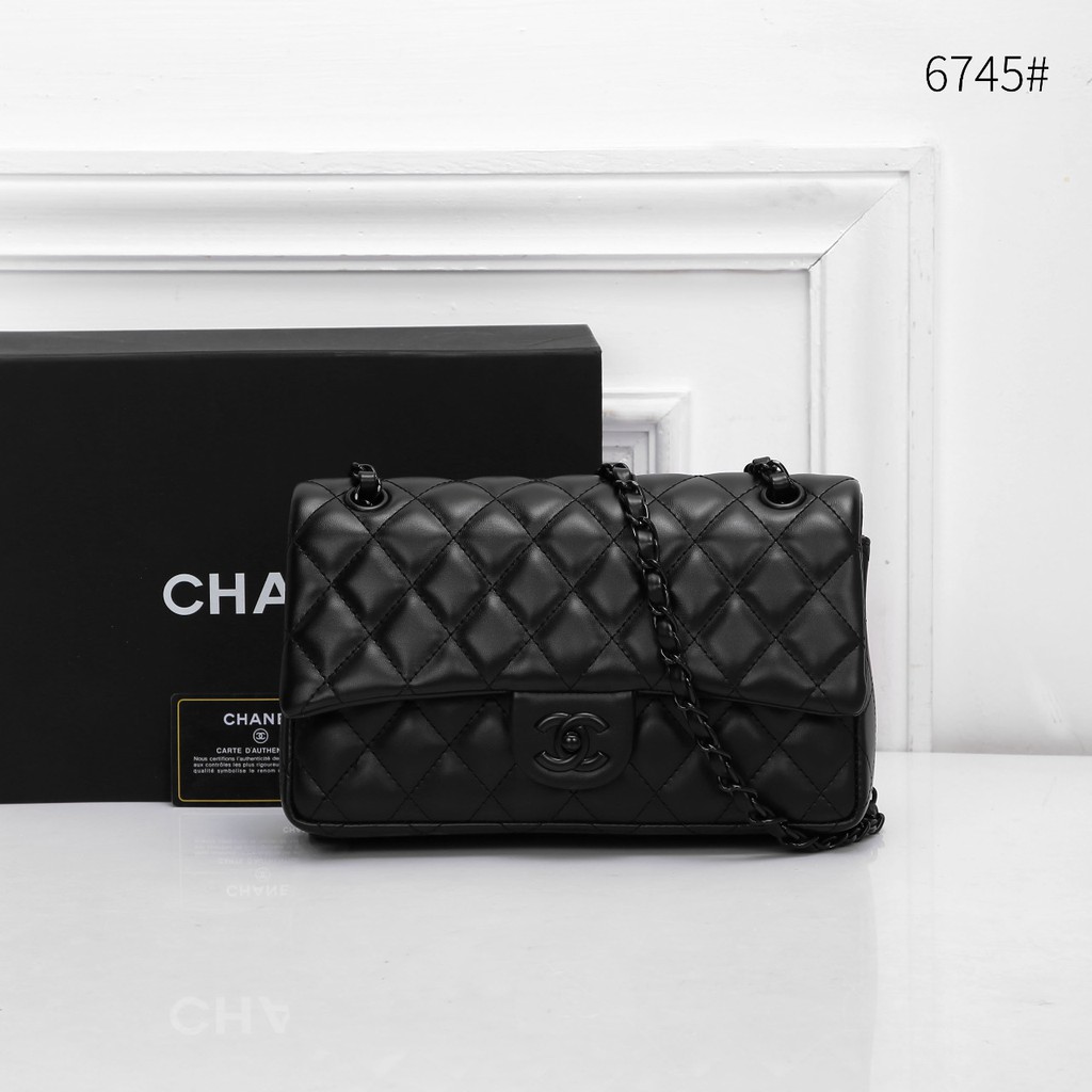 Chanel Classic Medium Double Flap Bag Black Hardware BHW Lamb Skin 6745 H