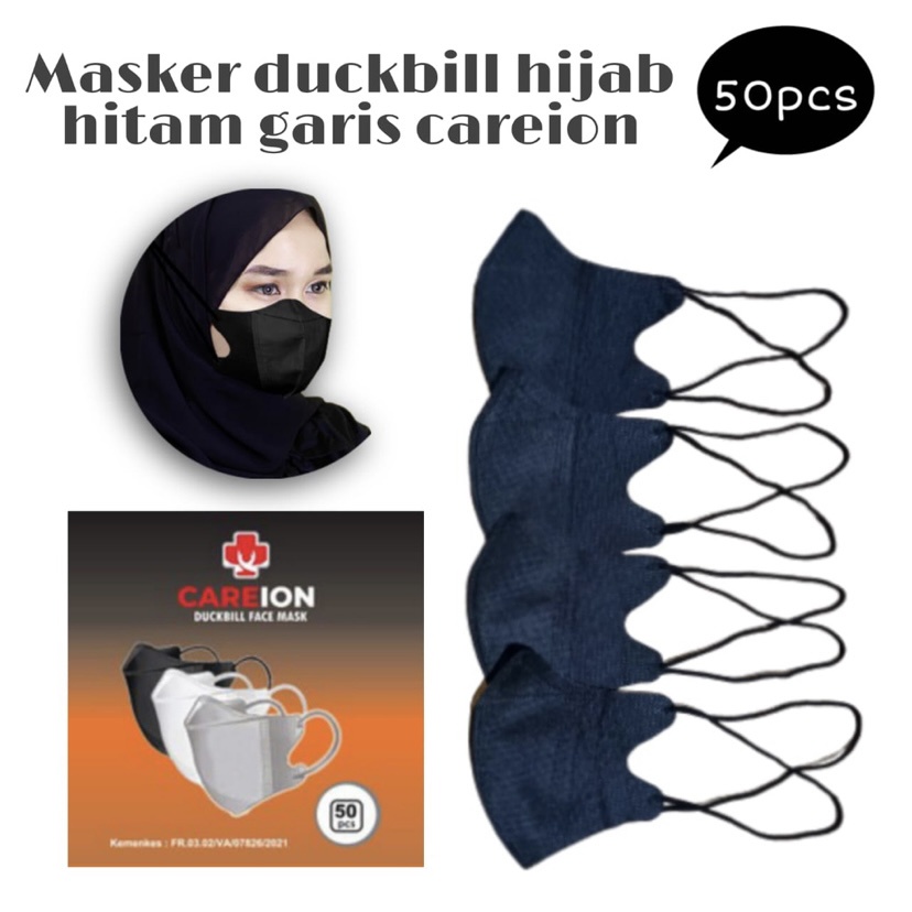 Masker Duckbill Hijab Careion | Duckbill Careion Hijab 50pcs