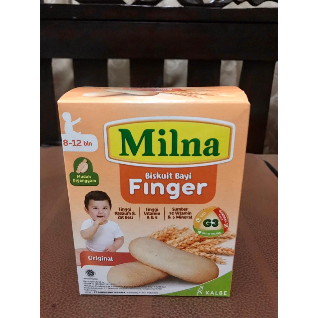 Milna Biskuit Bayi FINGER Box 52 Gr 8-12 bulan