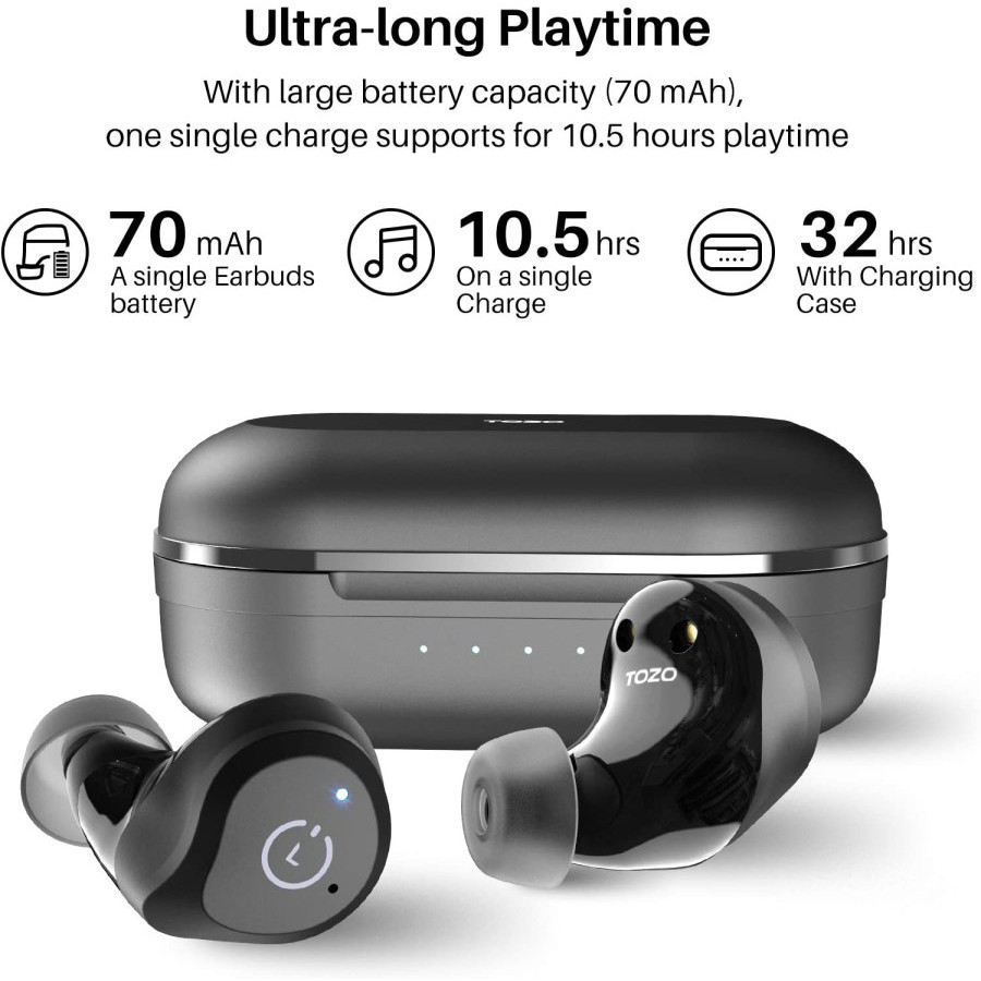 TOZO NC9 Hybrid Active Noise Cancelling Wireless Earbuds ANC in Ear Headphones IPX6 Waterproof