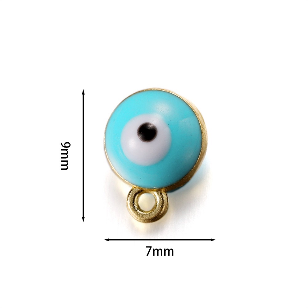 20 / 50 Pcs / 50 Pcs Liontin Bentuk Evil Eye Bahan Alloy Untuk Membuat Perhiasan Kalung Dan Gelang