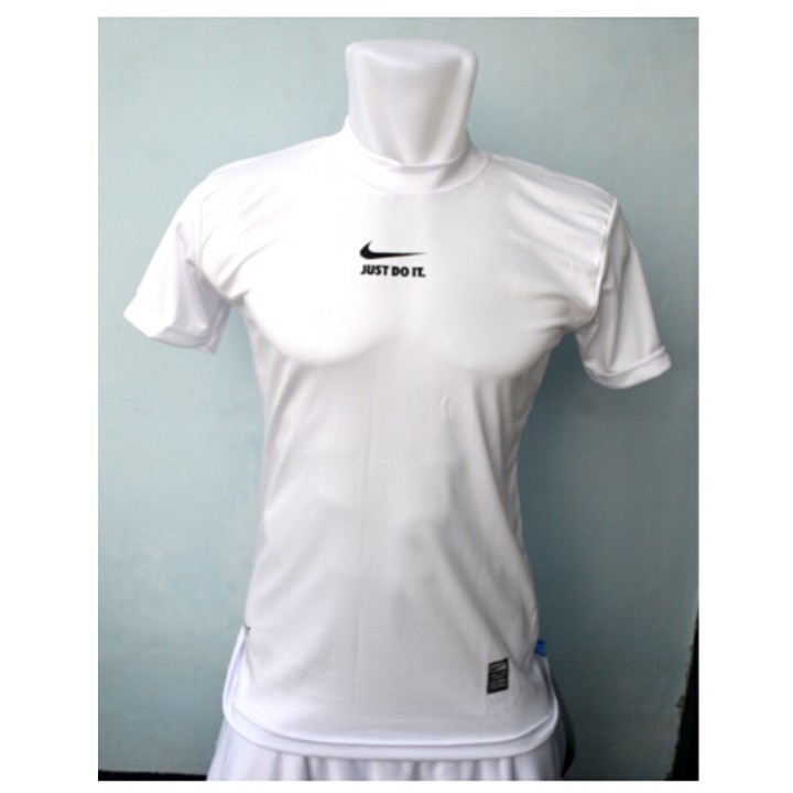 BASELAYER/MANSET SHORTSLEEVE NIKE - PUTIH - BAJU OLAHRAGA - UNISEX