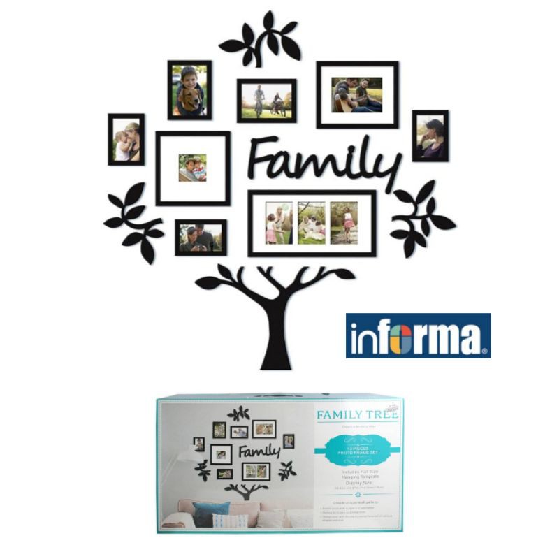 Informa Bingkai Foto Frame Photo Set 13 Pcs Kompilasi Family Tree Hitam