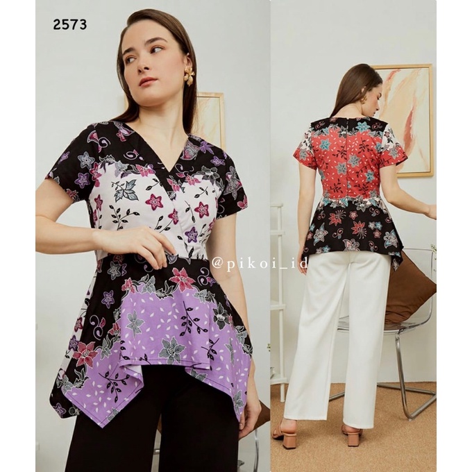 Baju batik wanita / batik modern / atasan batik wanita murah / blouse batik cewe / batik kantor 2573-0