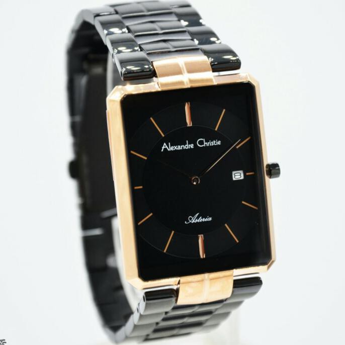 Super Sale JAM TANGAN PRIA ORIGINAL ALEXANDRE CHRISTIE AC-8551 Black Rosegold Ready Stock