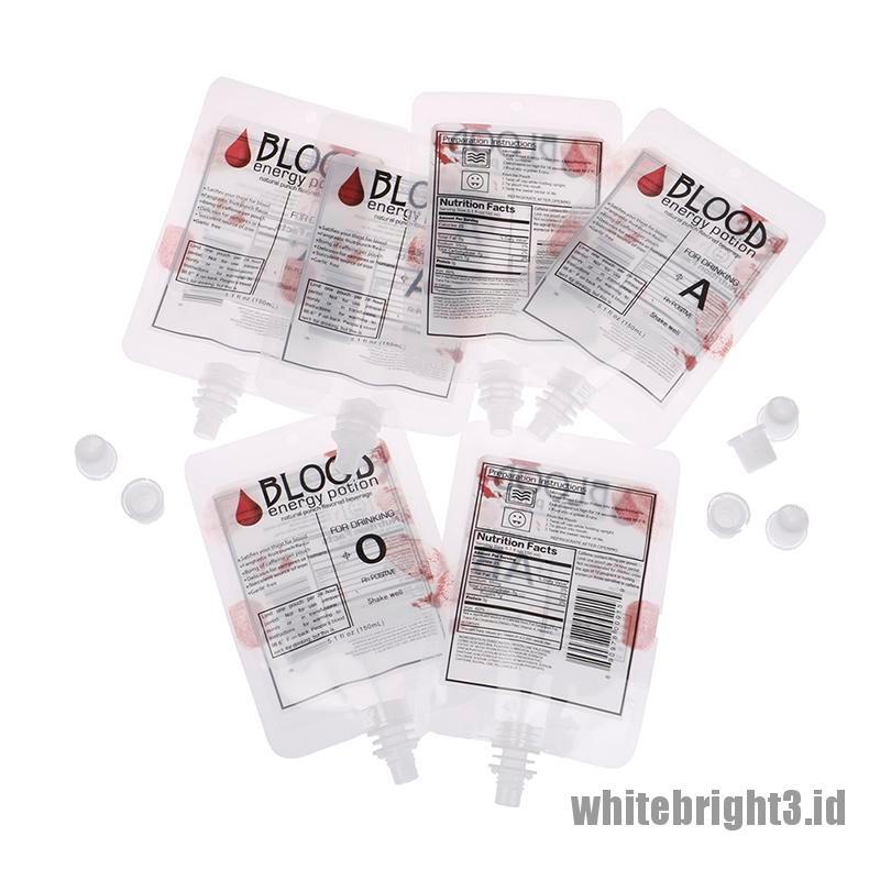 (white3) 10pcs Kantong Darah Untuk Properti Cosplay Zombie Halloween