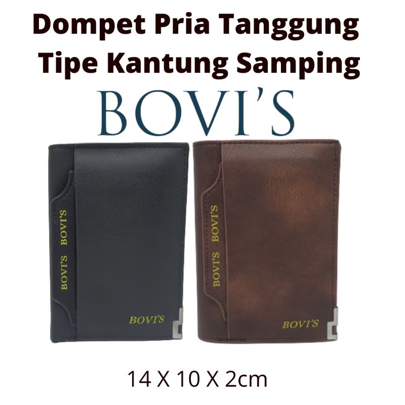 Dompet Pria Bovis Tanggung 3/4 Kulit Murah Terbaru Model Kantung Samping (J08-4)