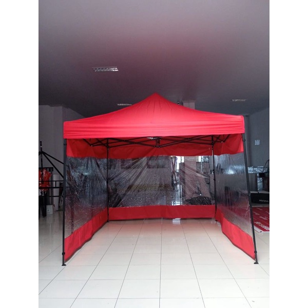 DINDING TIRAI TENDA LIPAT 3X3 TRANSPARAN MURAH