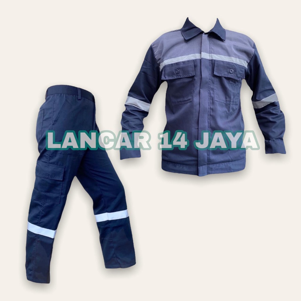 Wearpack Safety Atasan Kerja Lengan Panjang Kombinasi 2 warna  Berkualitas Katelpak Atasan Scotlight