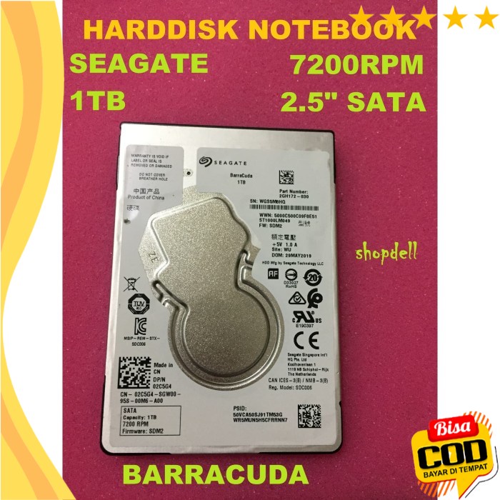 ( kakarapuja ) HARDDISK SEAGATE 1TB 7200RPM 2.5" SATA - HDD LAPTOP SEAGATE BARRACUDA