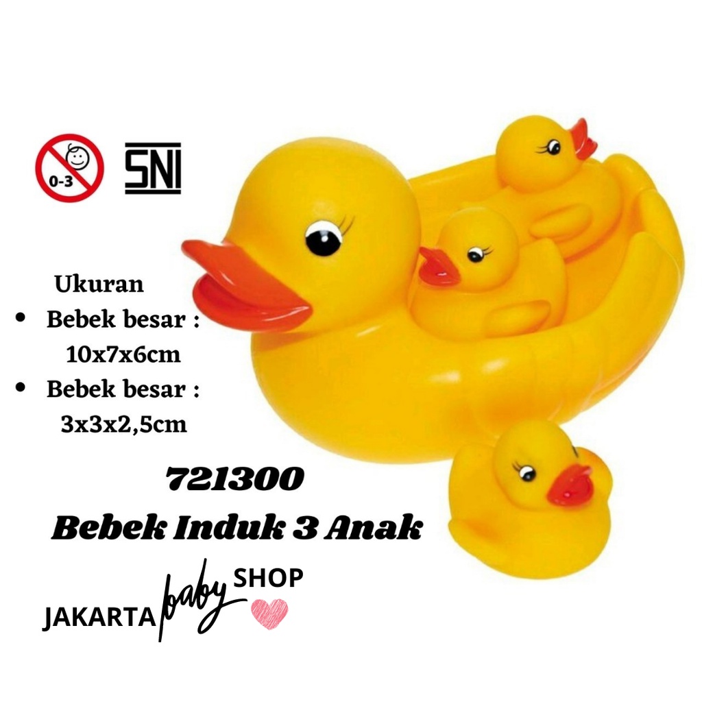 BEBEK INDUK 3 ANAK/ SMALL FAMILY DUCK / MAINAN BEBEK MANDI / MAINAN BEBEK BERENANG  721300