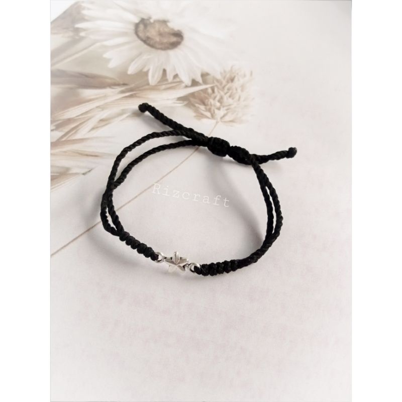 Gelang Tali Anyam Little star / Charm Bintang bisa mix warna tali polyester