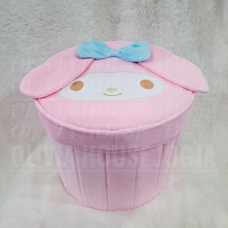 Storage Box  My Melody Bulat Pink Box Organizer My Melody Tag HQ Box Bulat Bulu My Melody