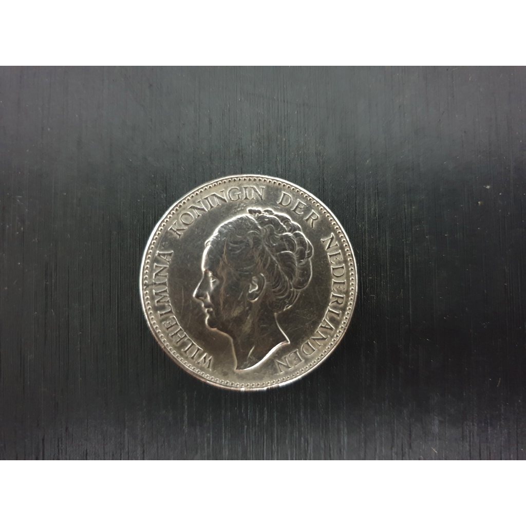 Uang Koin Perak Kuno Belanda 1 Gulden Wilhelmina Tahun 1929