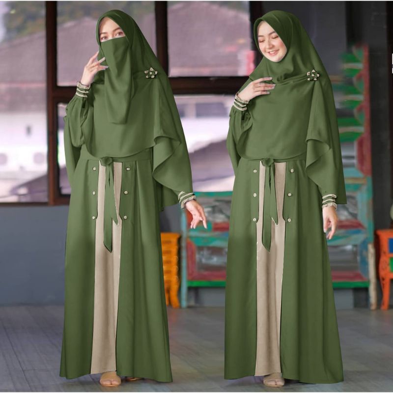 GAMIS SYARI SET HIJAB PLUS CADAR TERBARU SAHARA | FASHION