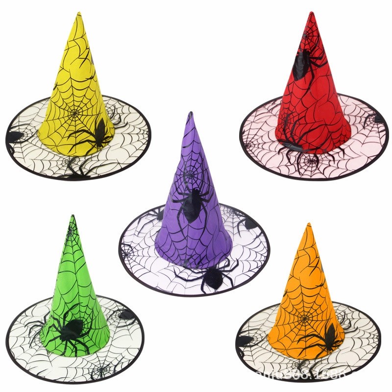 Topi Halloween Spider Web Kostum Haloween Cosplay Laba2 Witch Murah