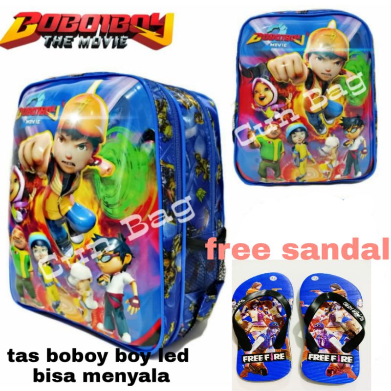 tas rangsel anak tk dan paud boboy boy led bisa menyala gratis sandal