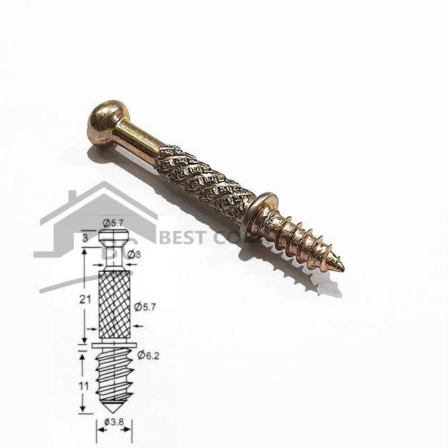 Skrup Minifix Nanas Atau skrup Knock down 6 x 35 mm
