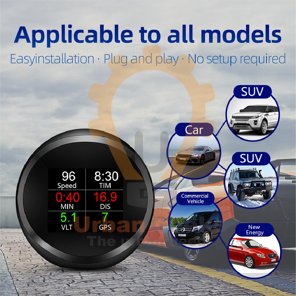 Head Up Display GP11 Auto Display GPS Smart Car HUD Gauge Digital