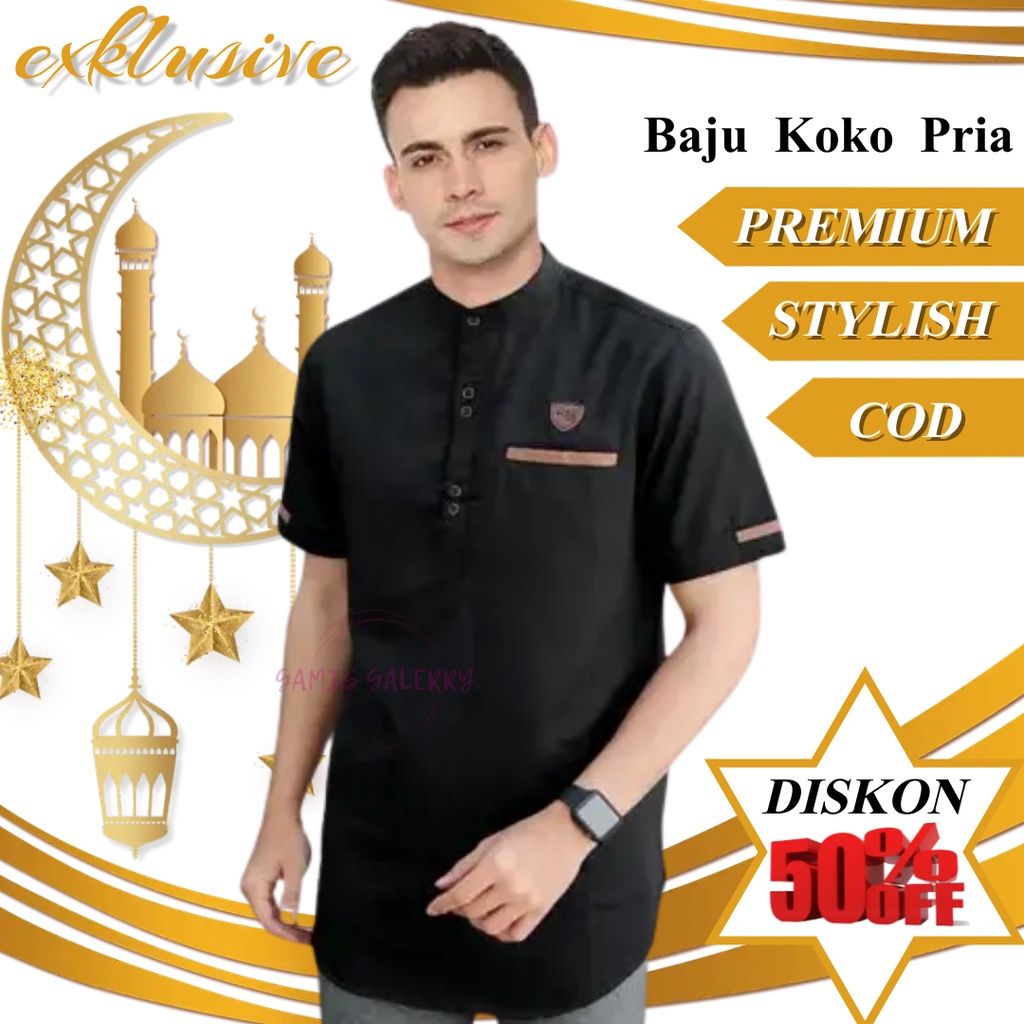Kemko Rabbani Dewasa Lengan Pendek Premium Terbaru Baju Koko Pria Remaja Dewasa