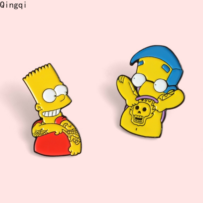 Bros Pin Enamel Desain Kartun Simpson Untuk Kerah Kemeja