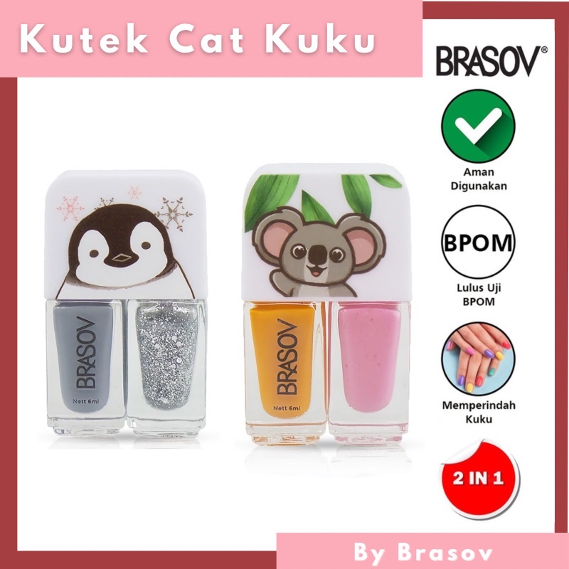 2IN1 Kutek / Cat Kuku Nail Polish Korea muslimah Halal Kutex BPOM BRASOV