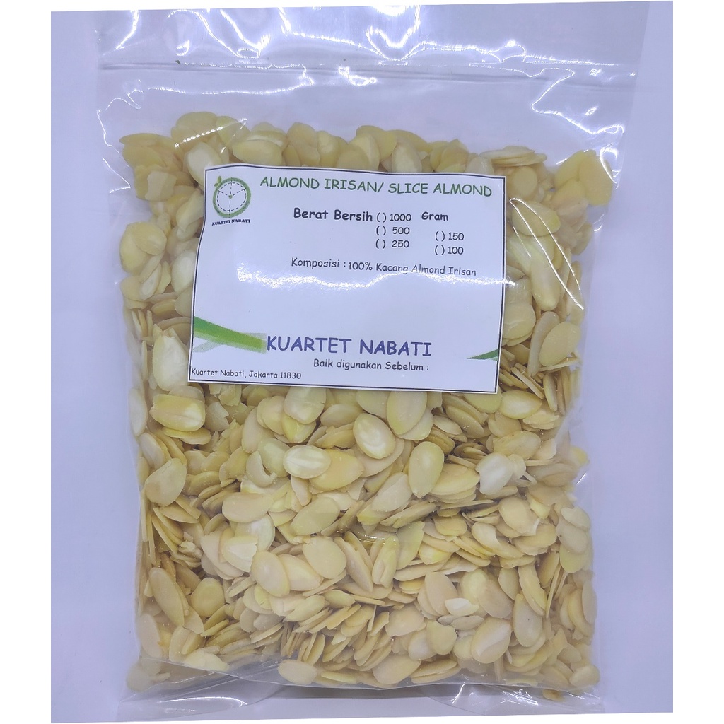 

500gr Almond Sliced / Almond Irisan Mentah/ Raw By KN