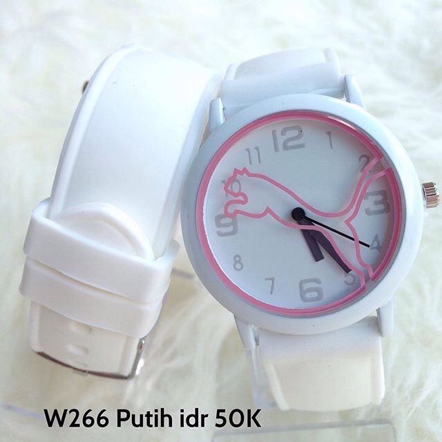 Jam Tangan Unisex Motif Puma Tali Karet