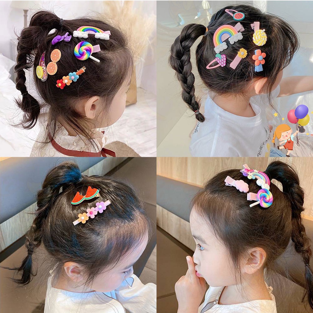 Ivorybaby Jepit rambut anak perempuan berbagai bentuk lucu jepitan rambut anak 14pcs