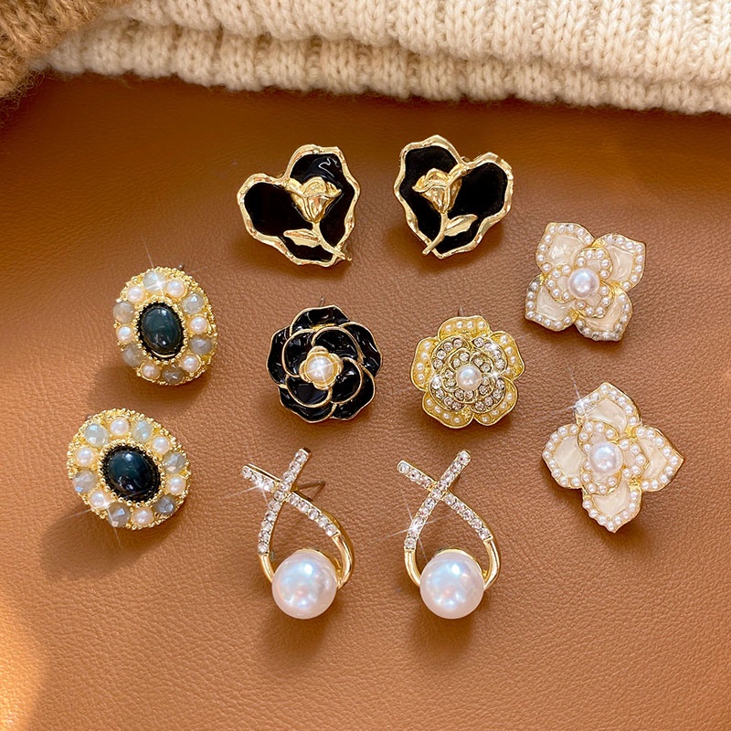 Versi Korea Indah Anting Pejantan2023Fashion Baru Anting Wanita Mutiara Anting Aksesoris