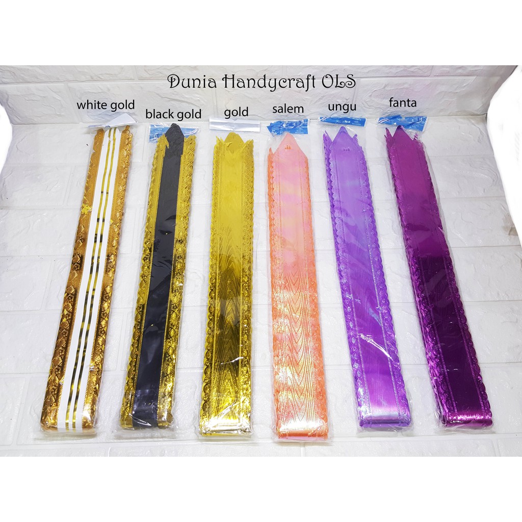 

Pita Tarik Renda Besar Ribbon Gold Hiasan Kado