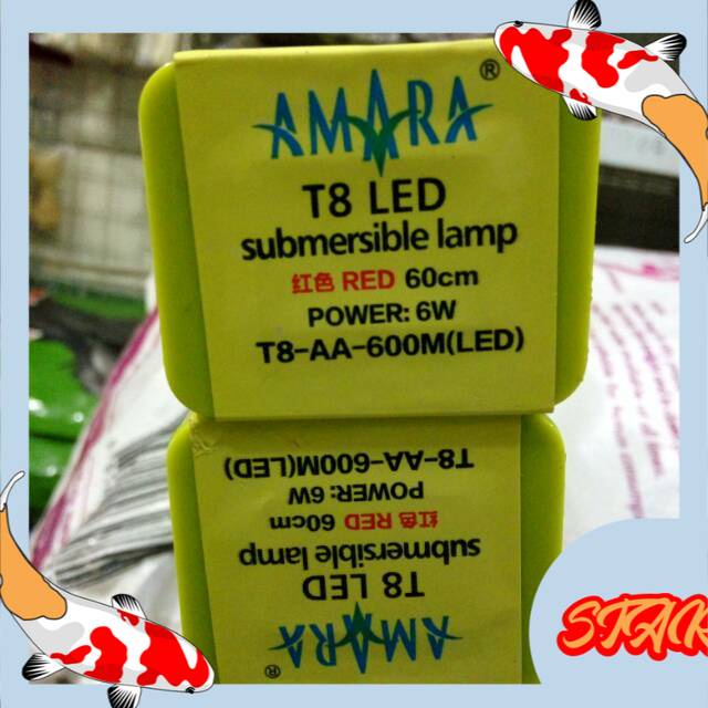 aquarium aquascape lampu led amara t8 60 cm 6 watt aa 600 arwana
