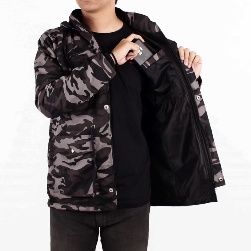 JAKET PARKA LORENG ARMY