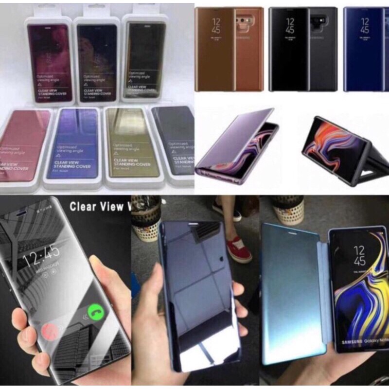 Samsung A03 A03S A72 A52 A32 S22 S22+ S22 ULTRA Sarung Flip Case Mirror Standing Cover