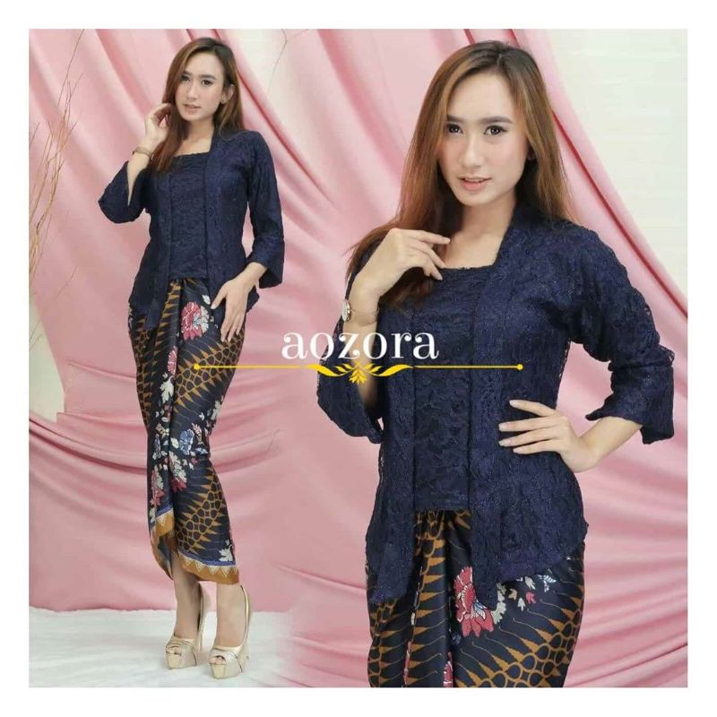 IndahKebaya | SETELAN KEBAYA KUTUBARU / ENCIM / BROKAT KEBAYA BUSUI / ROK LILIT BATIK JUMBO