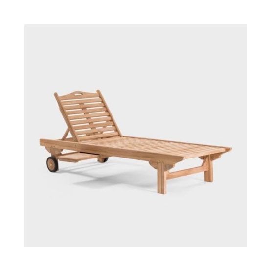 KURSI PANTAI KOLAM LOUNGER CHAIR KURSI MALAS SANTAI KAYU JATI MENTAH BERKUALITAS