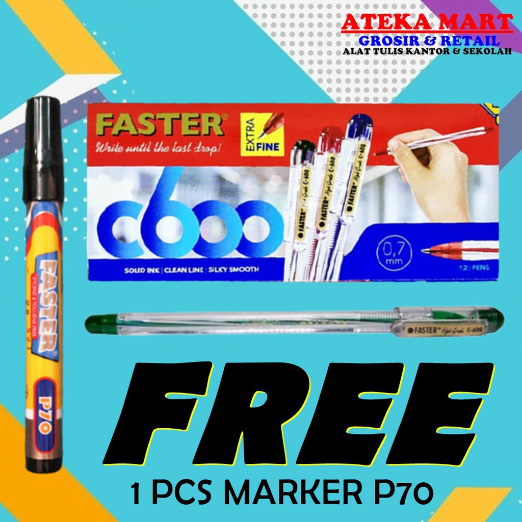 

[BOX/12PCS] FASTER PEN C600 HTM FREE P70