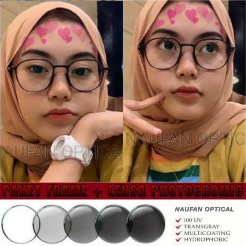 frame kacamata+lensa Photocromic. Kacamata minus photocromic