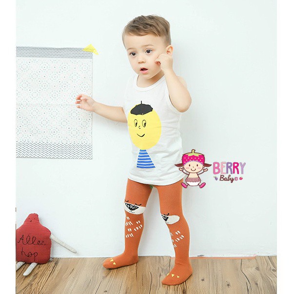 YooBerry Celana Panjang Bayi Legging Tutup Kaki Antislip Brown Bear Berry Mart