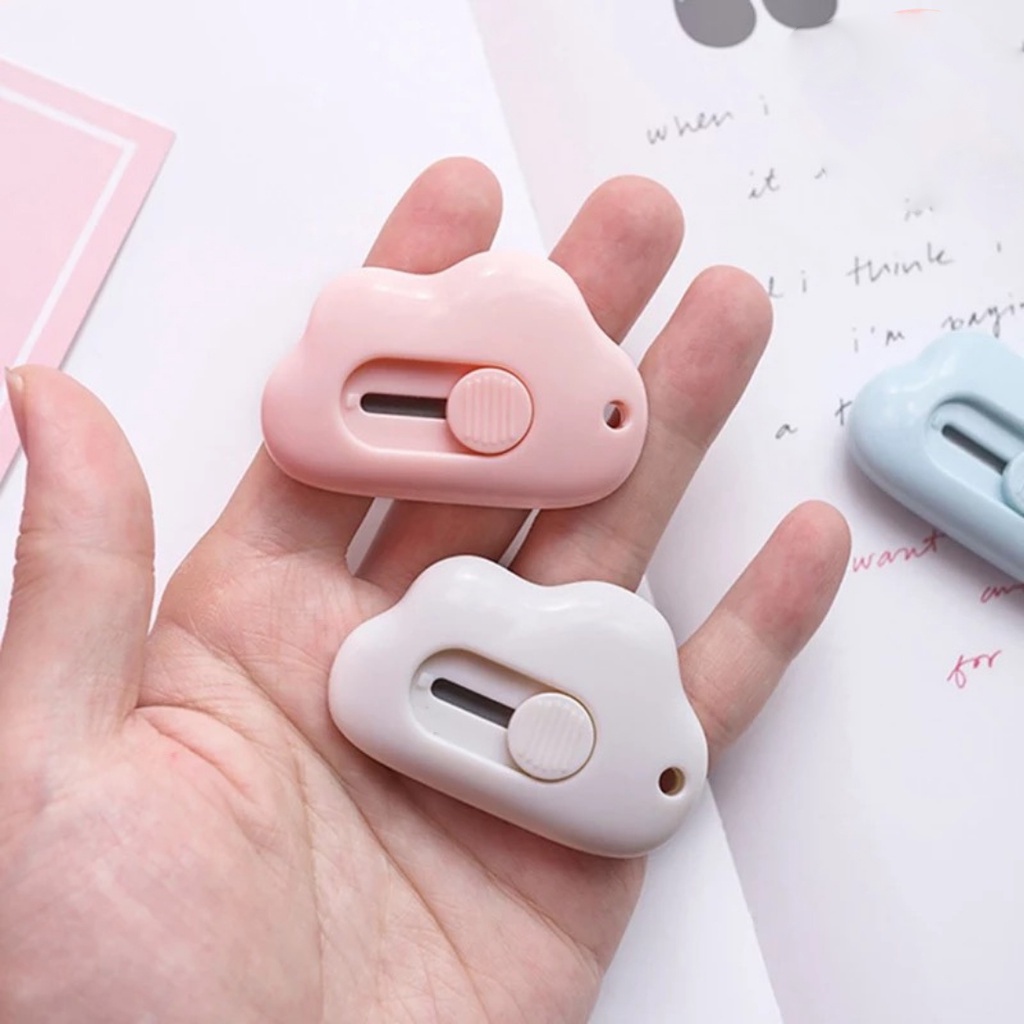 ☀ INDOLAND ☀ Cutter Mini Cloud Shape Cutter Kecil for School and Art Safety Cutter cutter mini lucu S006