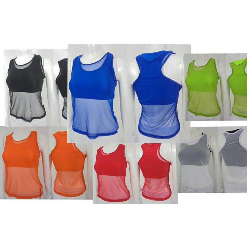 Tanktop Tile jaring baju jaring zumba baju jaring senam Tanktop Tile jaring baju jaring zumba baju jaring senam