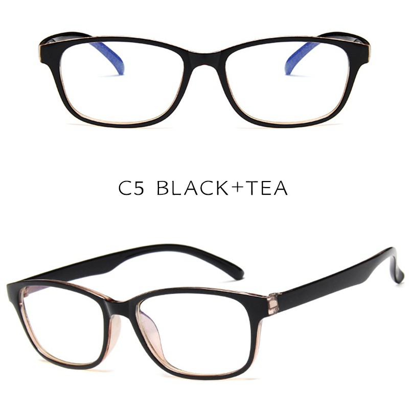 (YUZHU) Bayar di Tempat Gaya Retro Rectangle Kacamata Wanita/Pria Anti Radiasi Eyeglasses