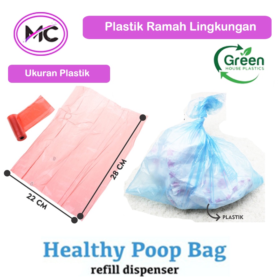 Kantong Plastik Sampah Roll Refill Bag Praktis Buang Poop Kotoran Pampers Diapers Pet Care